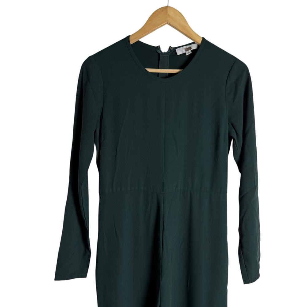 Adam Lippes Dark Green Wide Leg Long Sleeve Crepe Jumpsuit Size 4 - Picture 7 of 15